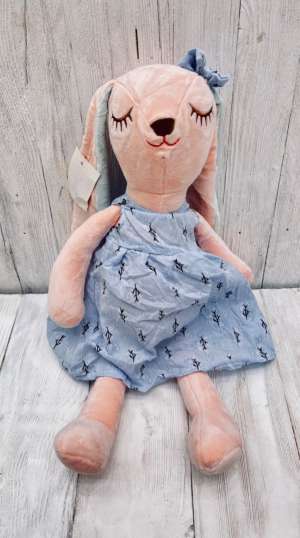 عروسک خرگوش مدل دختر آرام(رنگ : آبی)