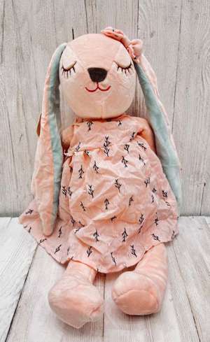 عروسک خرگوش مدل دختر آرام(رنگ : صورتی)